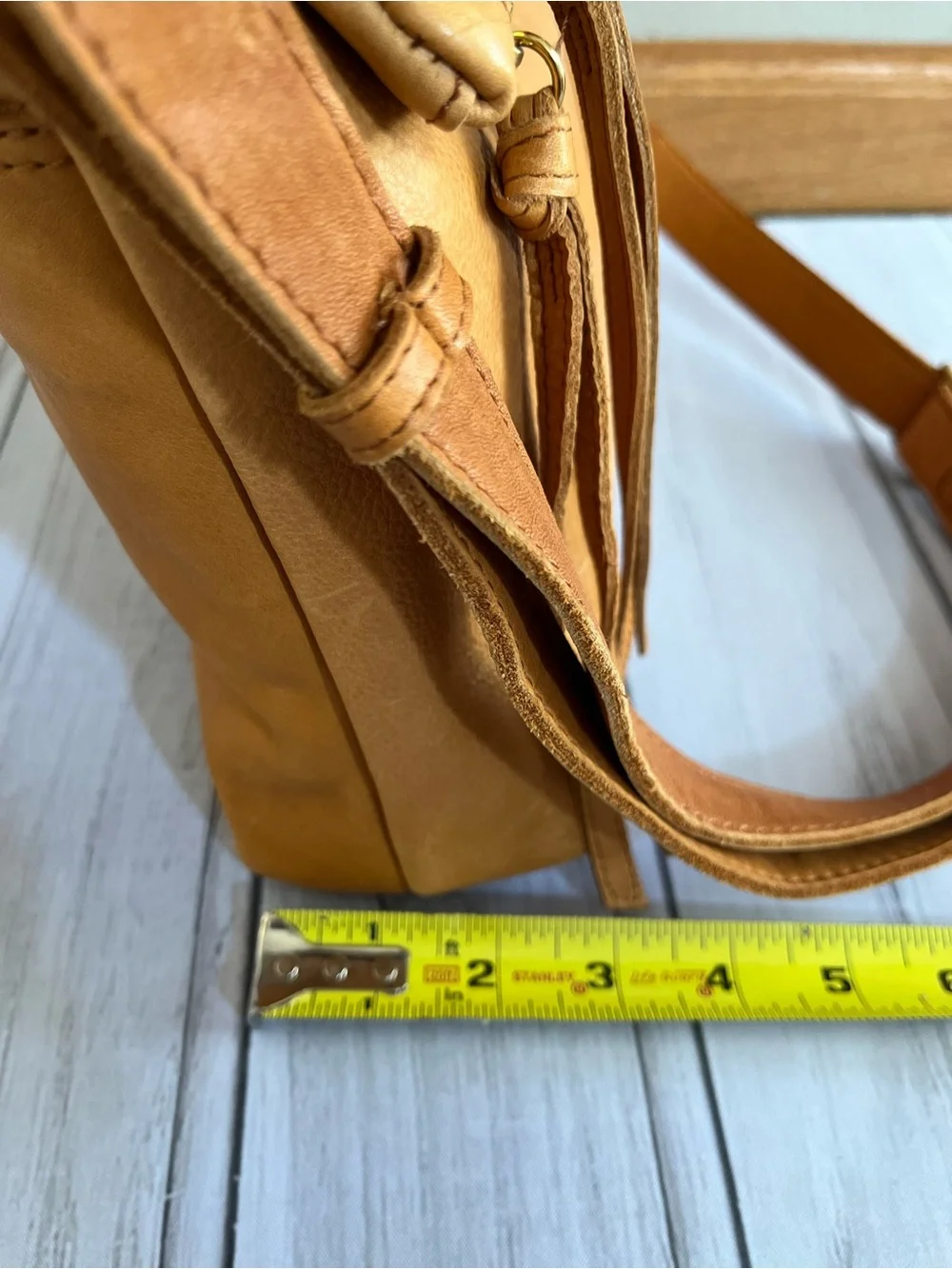 New Margot Mickey Hobo double zip crossbody shoulder leather purse bag cognac